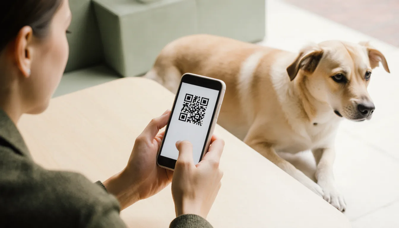 Mostrar la ficha de la mascota con un código QR desde el teléfono